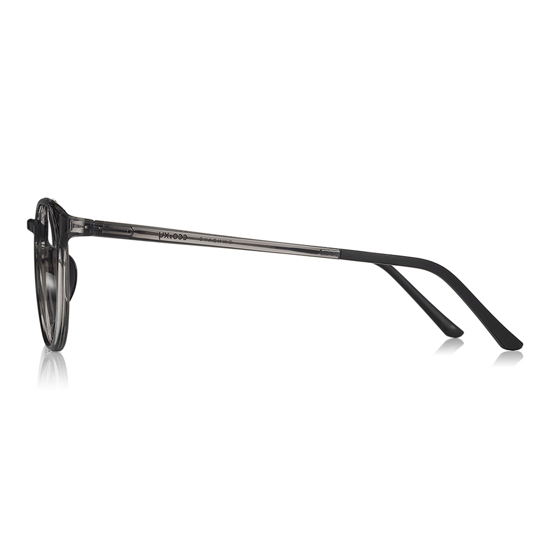 OWNDAYS | ESSENTIAL Clear Gray Full Rim Boston left side
